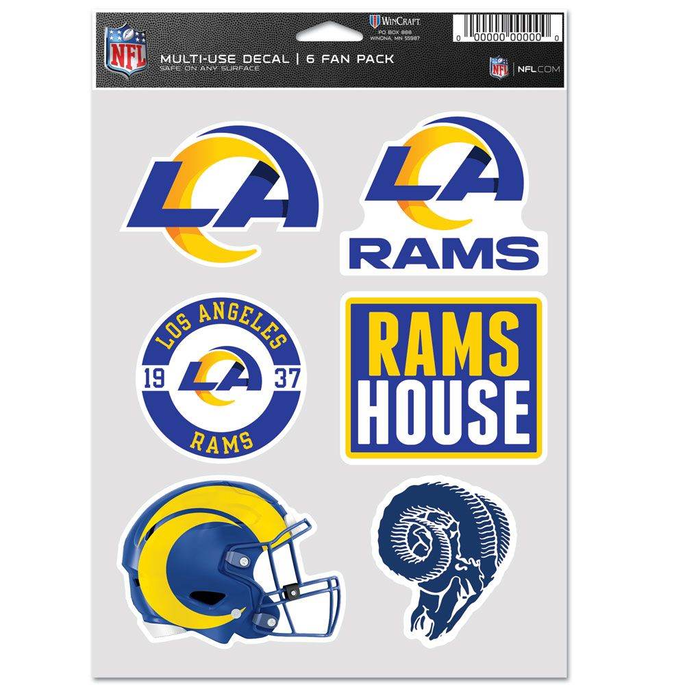 Los Angeles Rams Multi Use Fan Decal Six Pack Collection - ToylandEU