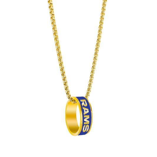 Los Angeles Rams Necklace Ring Pendant Gold Jewelry - ToylandEU
