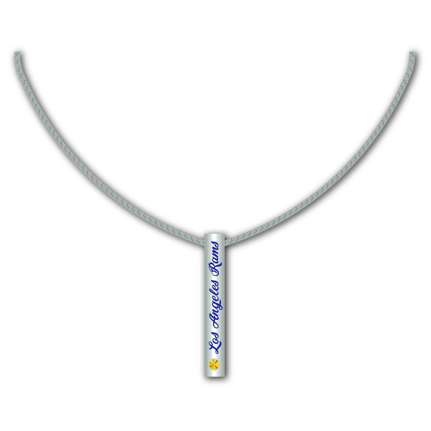 Los Angeles Rams Necklace Silver Bar Football Jewelry - ToylandEU