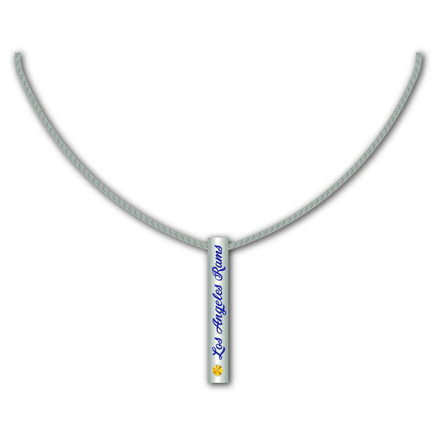 Los Angeles Rams Necklace Silver Bar Football Jewelry - ToylandEU
