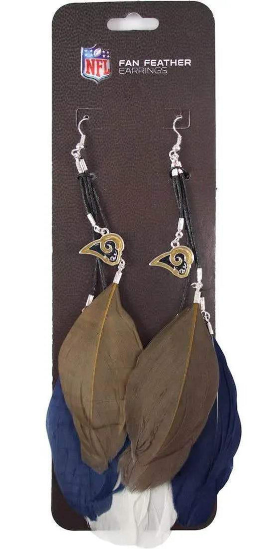 Los Angeles Rams Team Color Feather Earrings Little Earth - ToylandEU
