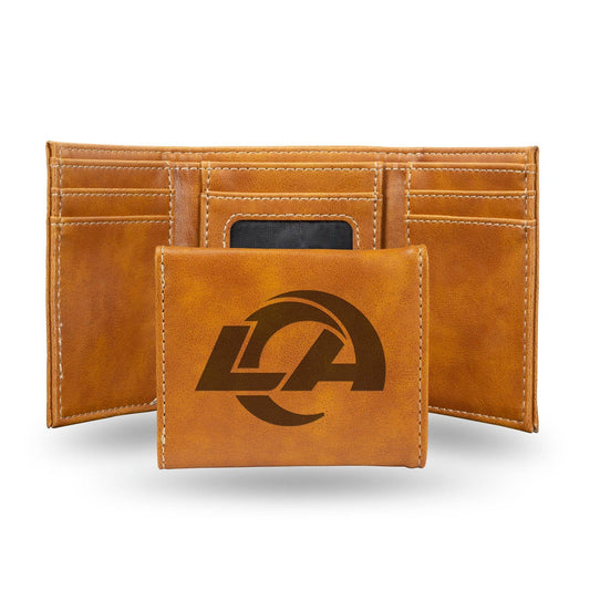 Los Angeles Rams Trifold Wallet Laser Engraved Leather - ToylandEU