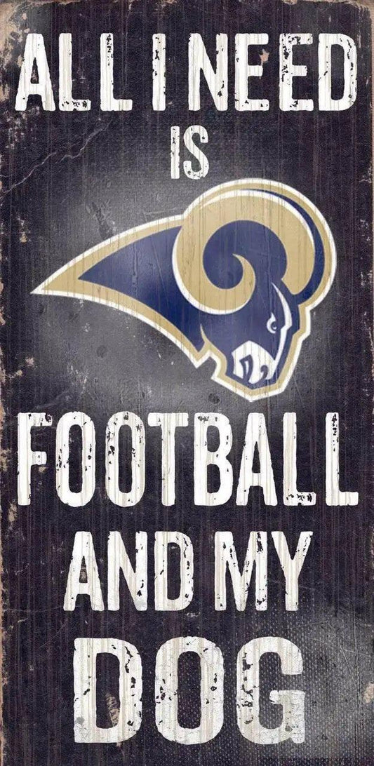  Los Angeles Rams Wood Sign Football and Dog 12x6 Inches -  ToylandEU™