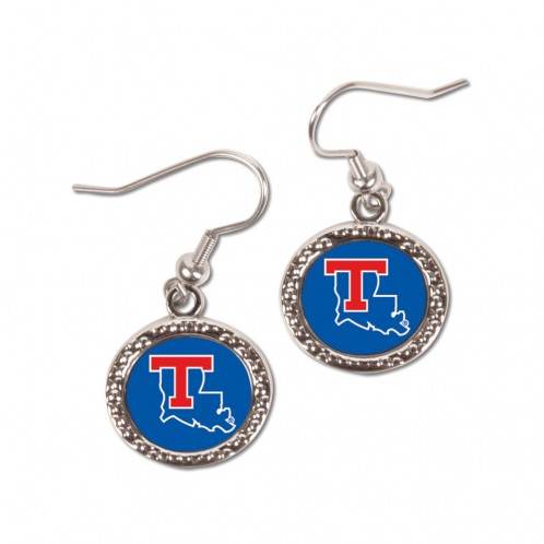 Louisiana Tech Bulldogs Earrings Round Style Special Order - ToylandEU