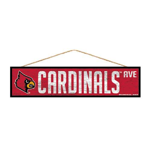 Louisville Cardinals 4x17 Wood Sign Avenue Design Plaque - ToylandEU
