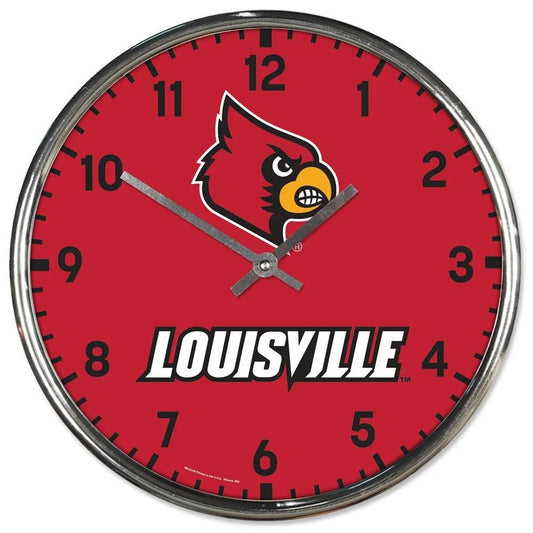 Louisville Cardinals Chrome Round Wall Clock Sports Decor - ToylandEU
