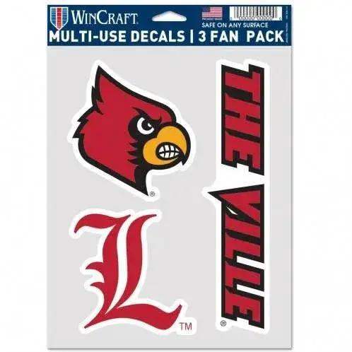 Louisville Cardinals Decals 3 Pack Multi Use Indoor Outdoor -  ToylandEU™