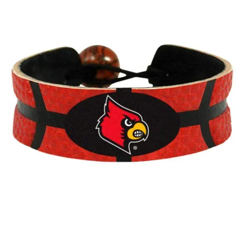Louisville Cardinals Leather Basketball Team Color Bracelet - ToylandEU