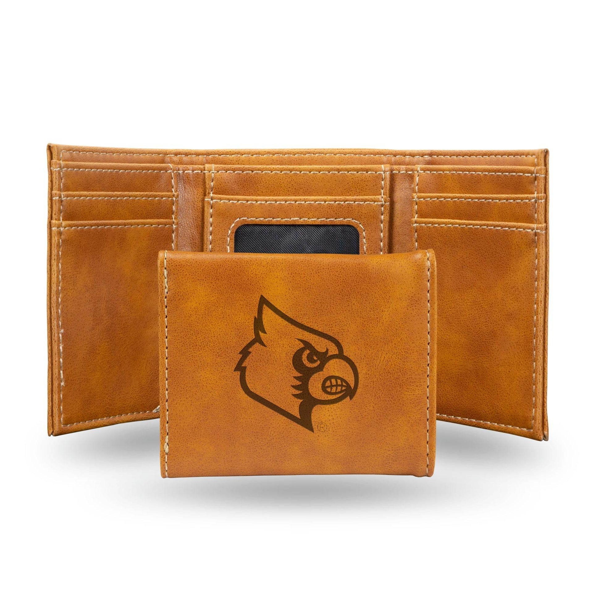 Louisville Cardinals Leather Trifold Wallet Laser Engraved - ToylandEU