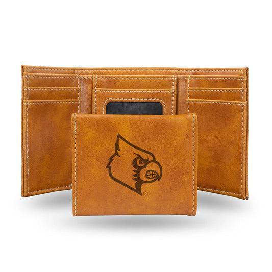 Louisville Cardinals Leather Trifold Wallet Laser Engraved - ToylandEU