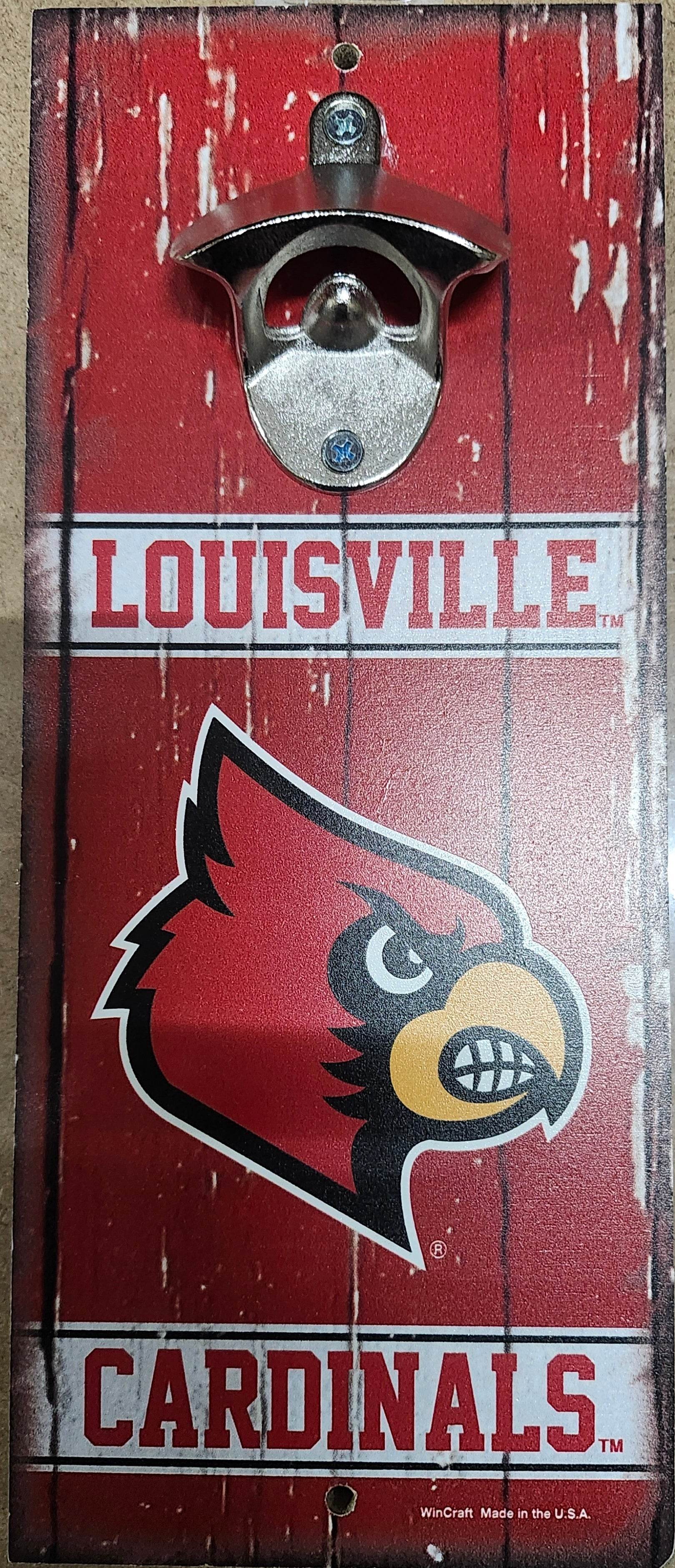Louisville Cardinals Retro Wood Sign 5x11 Bottle Opener - ToylandEU