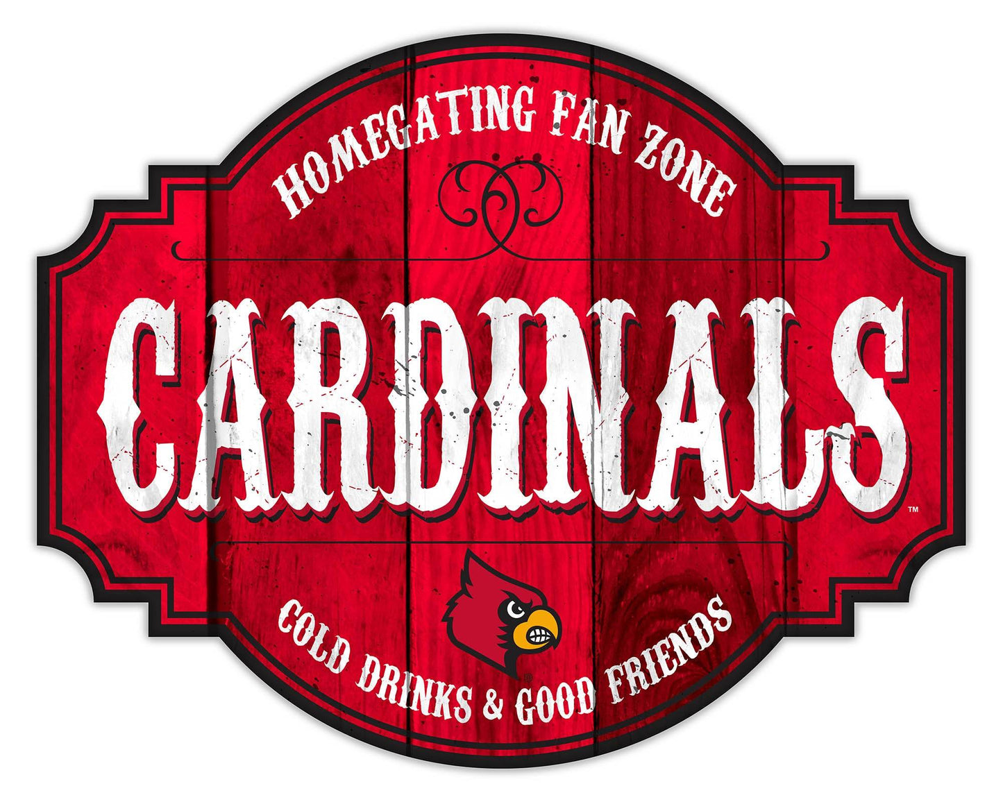 Louisville Cardinals Wood Sign 12 Inch Homegating Tavern - ToylandEU