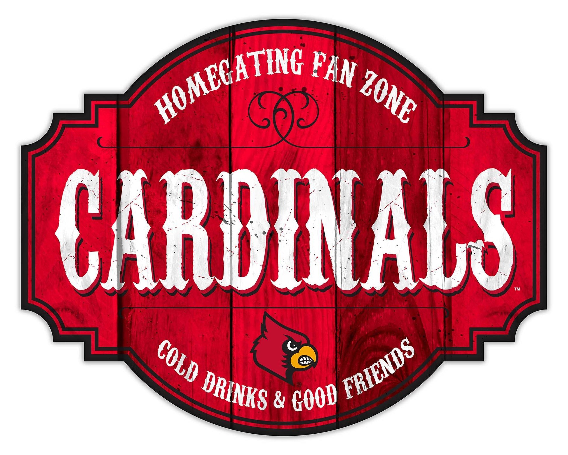 Louisville Cardinals Wood Sign 12 Inch Homegating Tavern - ToylandEU