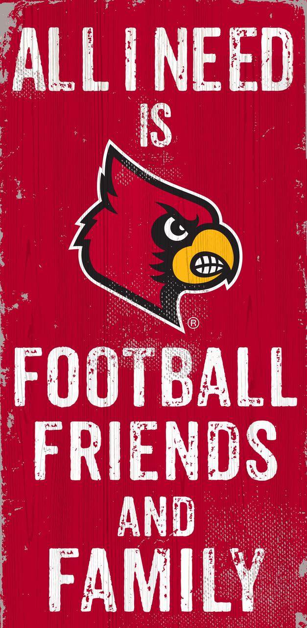 Louisville Cardinals Wood Sign 6x12 Football Family Design - ToylandEU