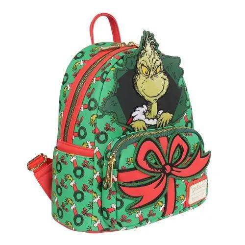 Loungefly How the Grinch Stole Christmas Grinch Christmas Present Mini-Backpack - Entertainment Earth Exclusive - ToyShnip