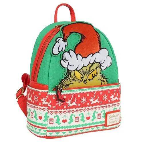 Loungefly How the Grinch Stole Christmas Grinch Christmas Sweater Mini-Backpack - Entertainment Earth Exclusive - ToyShnip