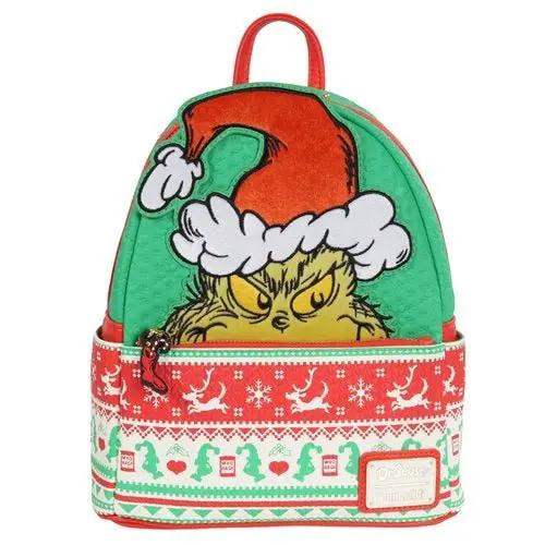 Loungefly How the Grinch Stole Christmas Grinch Christmas Sweater Mini-Backpack - Entertainment Earth Exclusive - ToyShnip