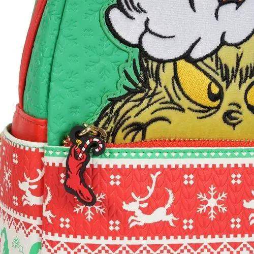 Loungefly How the Grinch Stole Christmas Grinch Christmas Sweater Mini-Backpack - Entertainment Earth Exclusive - ToyShnip
