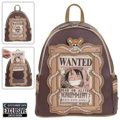 Loungefly One Piece Wanted Dead or Alive Monkey D. Luffy Mini-Backpack - Entertainment Earth Exclusive - ToyShnip