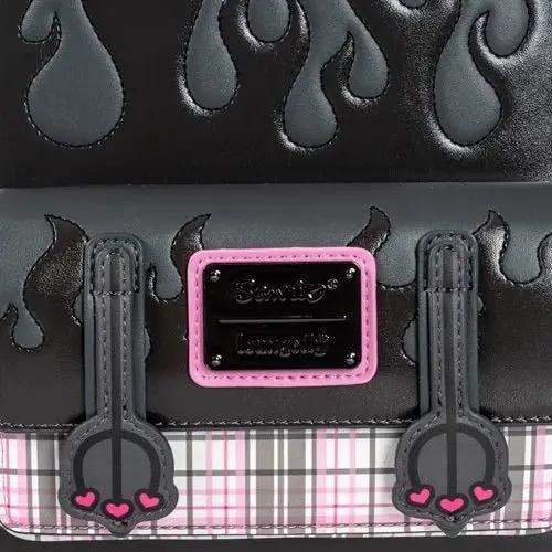 Loungefly Sanrio Kuromi Flames and Plaid Mini-Backpack - Entertainment Earth Exclusive - ToyShnip