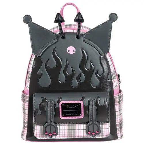 Loungefly Sanrio Kuromi Flames and Plaid Mini-Backpack - Entertainment Earth Exclusive - ToyShnip