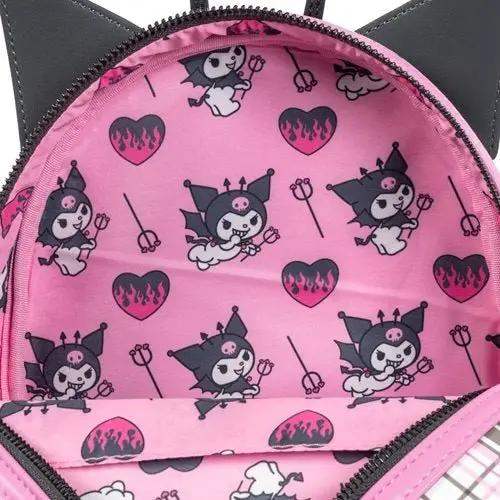 Loungefly Sanrio Kuromi Flames and Plaid Mini-Backpack - Entertainment Earth Exclusive - ToyShnip