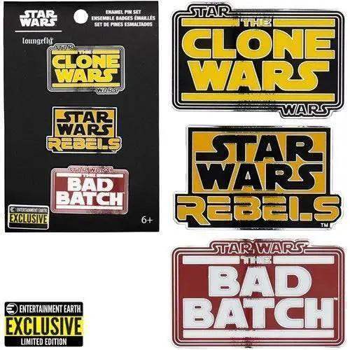 Loungefly Star Wars Animated Series Enamel Pin 3-Pack - Entertainment Earth Exclusive - ToylandEU