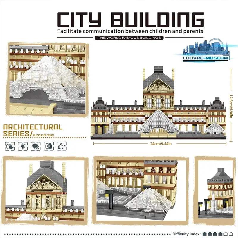  Louvre 3377Piece Building Blocks Set Architecture Fans -  ToylandEU™