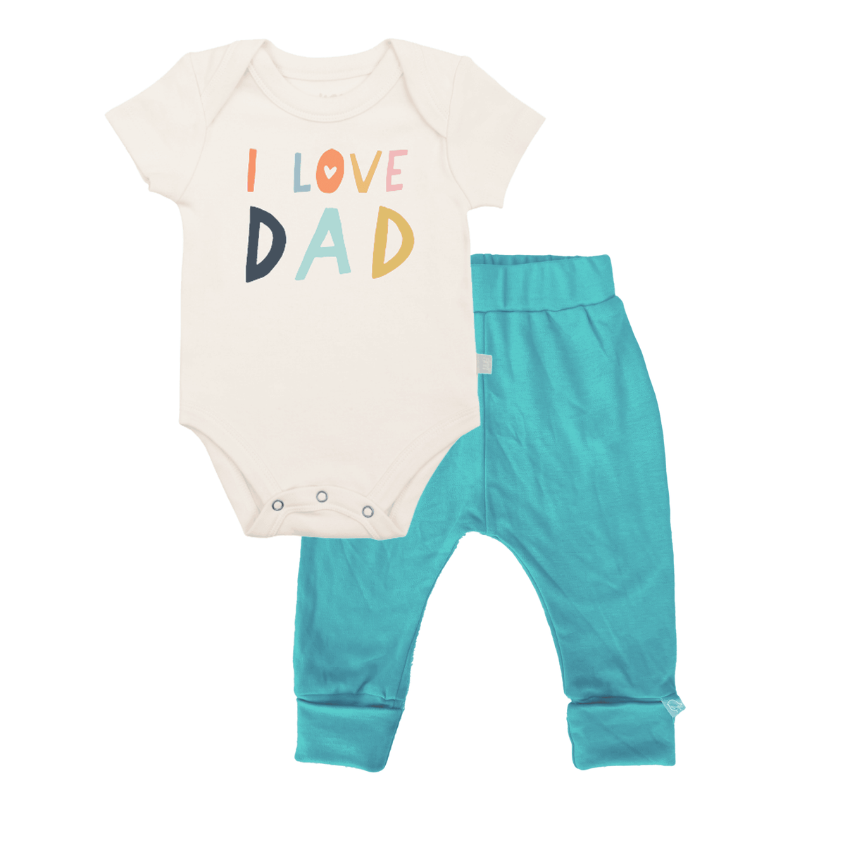 Finn + Emma Baby Bodysuit Set | Love Dad Graphic | Organic Cotton