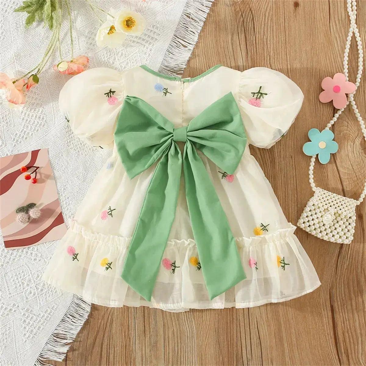  Lovely Baby Girl Dress Big Bow Chiffon Dress Toyland EU -  ToylandEU™