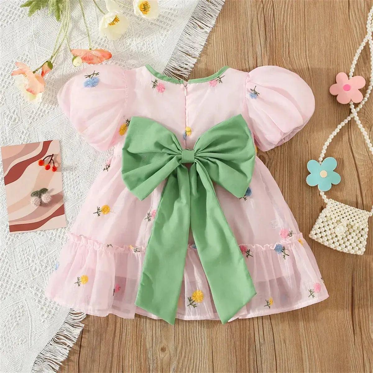  Lovely Baby Girl Dress Big Bow Chiffon Dress Toyland EU -  ToylandEU™