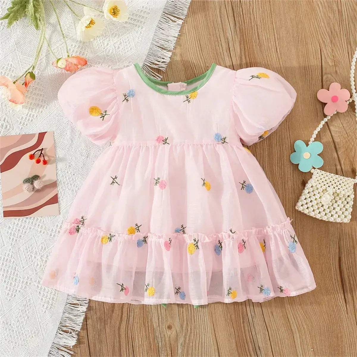  Lovely Baby Girl Dress Big Bow Chiffon Dress Toyland EU -  ToylandEU™