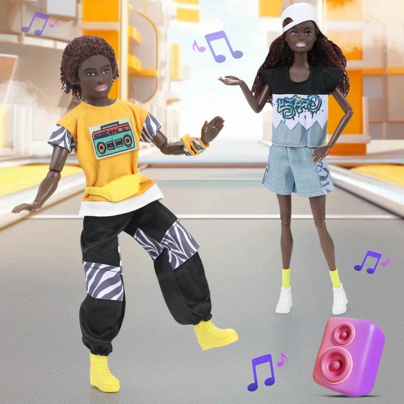 Lover Set Kawaii Items Black Dolls 30cm Female Male for Kids DIY Birthday Present - ToylandEU