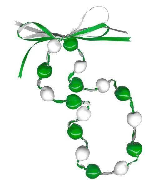  Lucky Kukui Nuts Necklace Green White CO Handmade Jewelry -  ToylandEU™