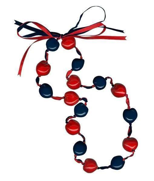  Lucky Kukui Nuts Necklace Navy Red Boho Beach Jewelry -  ToylandEU™