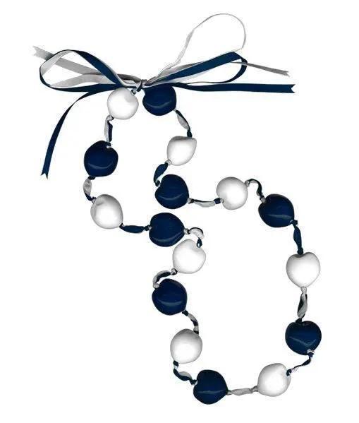  Lucky Kukui Nuts Necklace Navy White Coastal Jewelry Gift -  ToylandEU™