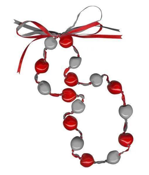  Lucky Kukui Nuts Necklace Red And Silver Hawaiian Jewelry -  ToylandEU™