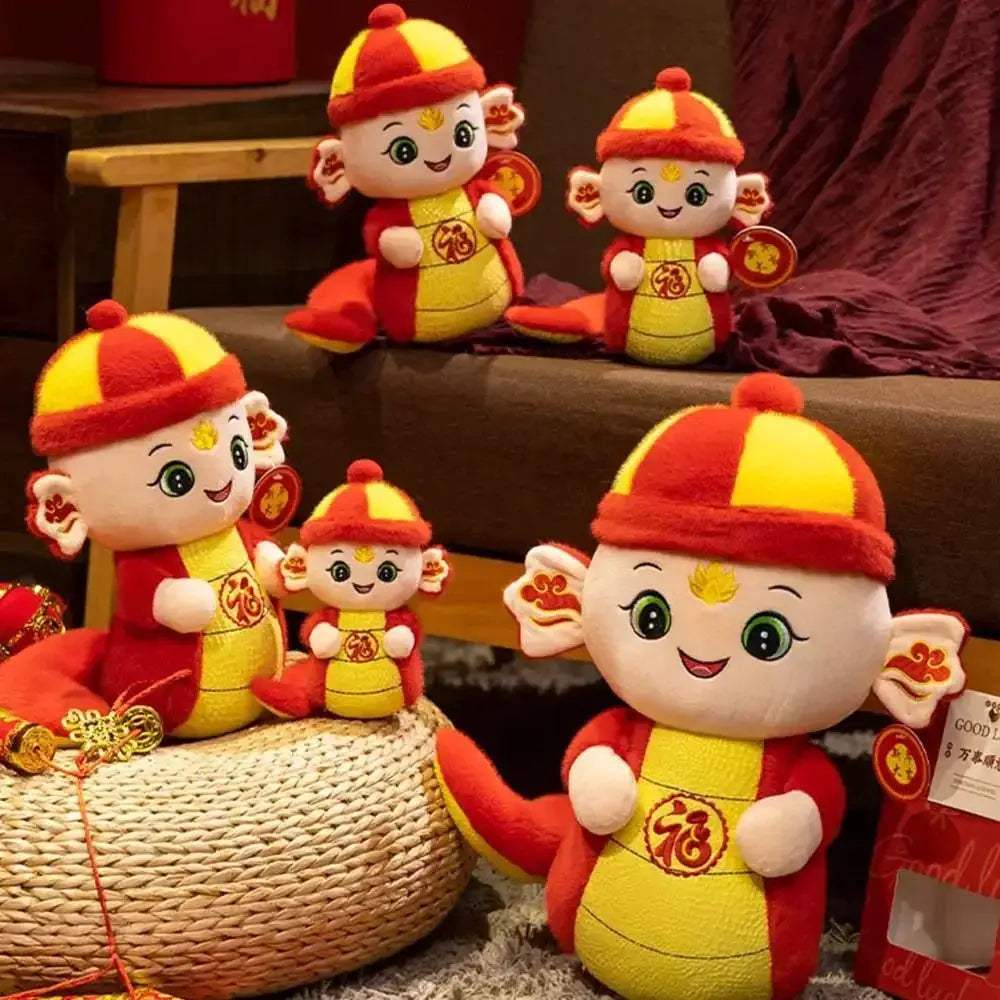 Lucky Wealth Plush Snake Doll For New Year Decor Festival - ToylandEU
