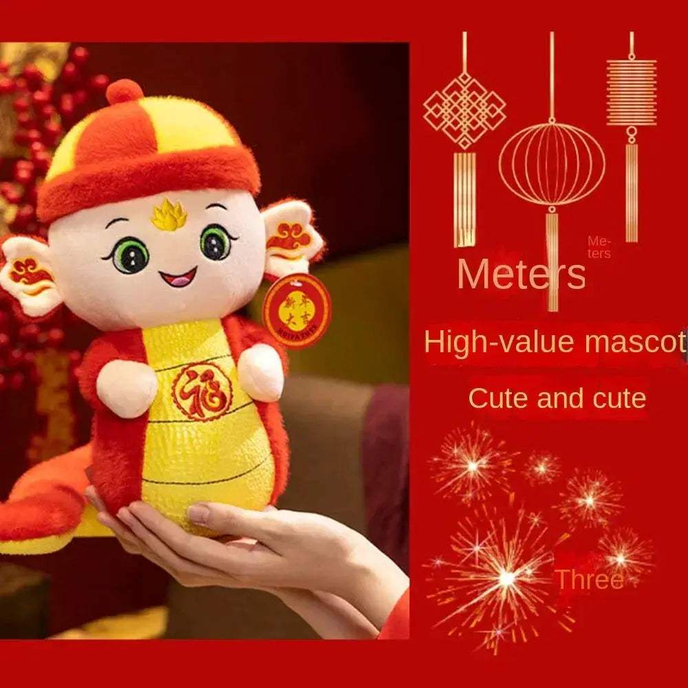 Lucky Wealth Plush Snake Doll For New Year Decor Festival - ToylandEU