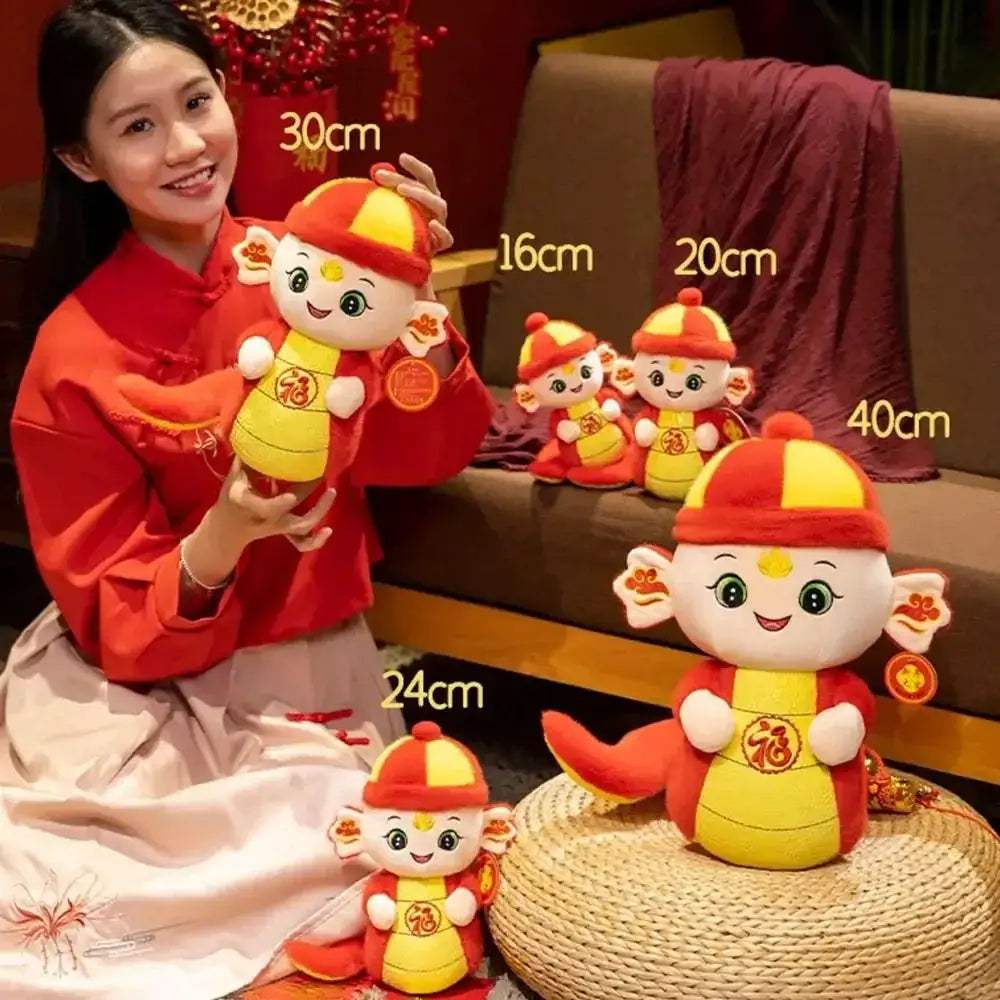 Lucky Wealth Plush Snake Doll For New Year Decor Festival - ToylandEU
