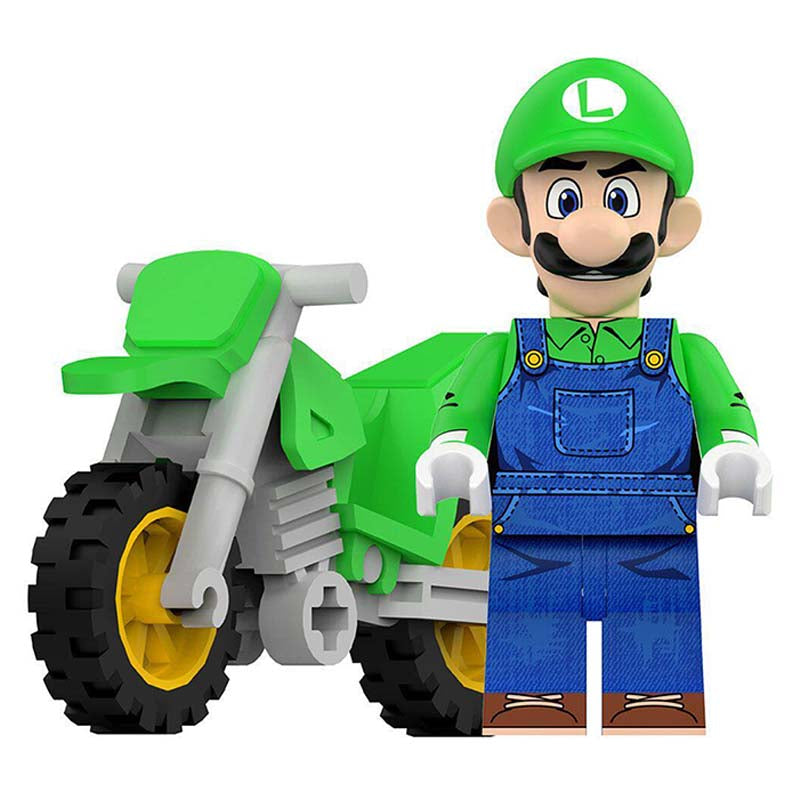Luigi Minifigure | with Motorcycle | Toylandeu™
