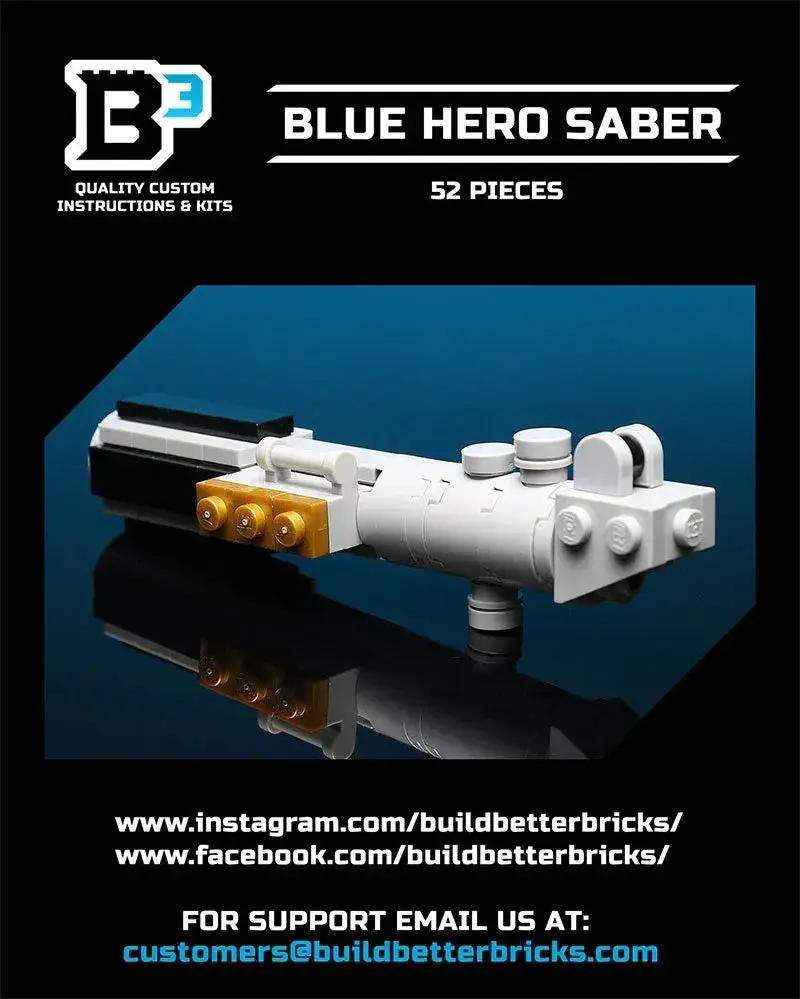 Luke's Blue Lightsaber Building Kit made using LEGO parts - B3 Customs - ToylandEU