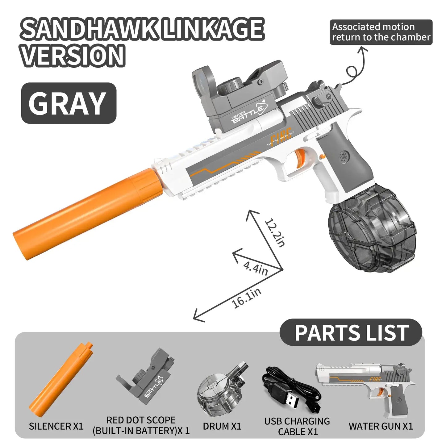 Luminescent Desert Eagle Water Gun for Outdoor Fun - ToylandEU