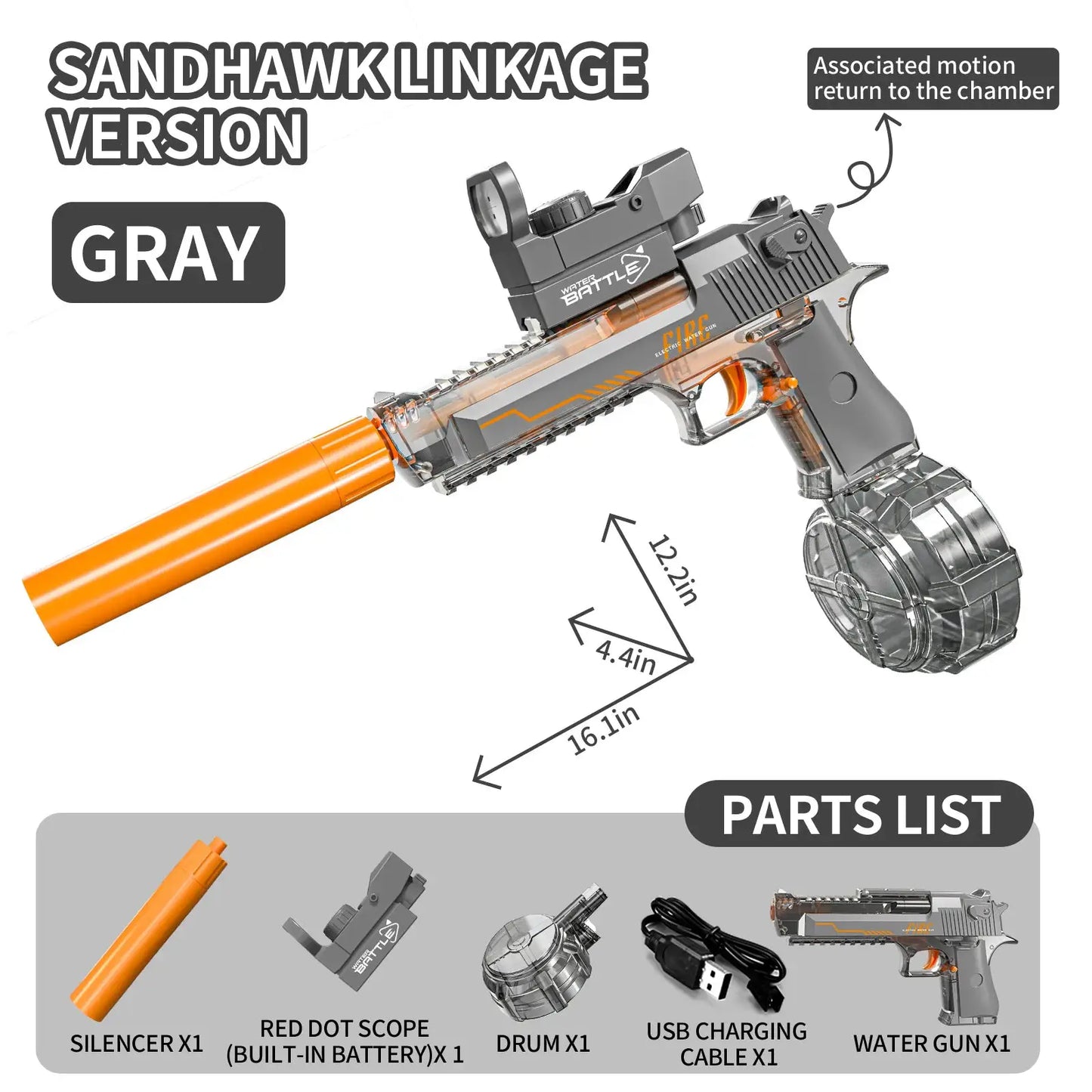 Luminescent Desert Eagle Water Gun for Outdoor Fun - ToylandEU
