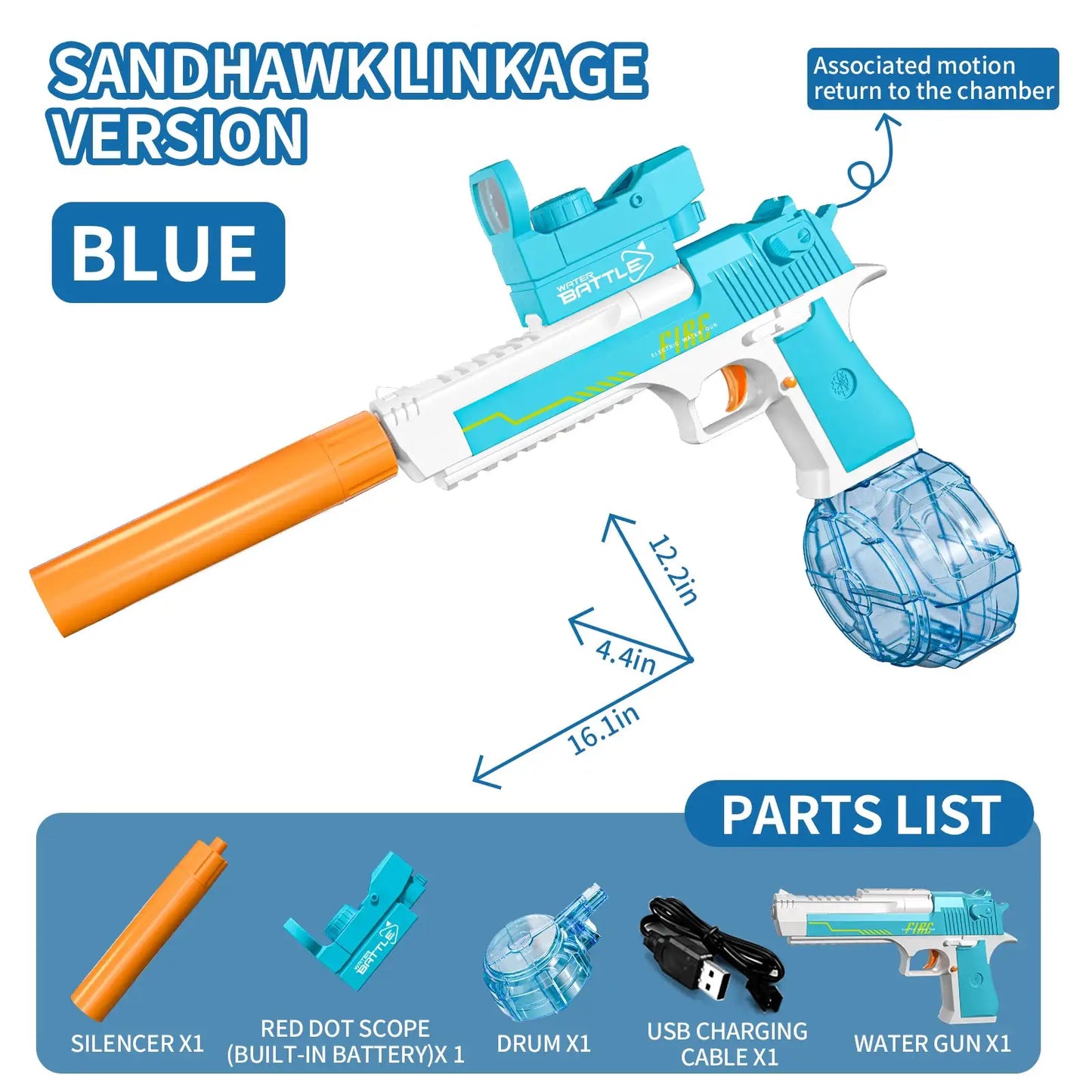 Luminescent Desert Eagle Water Gun for Outdoor Fun - ToylandEU