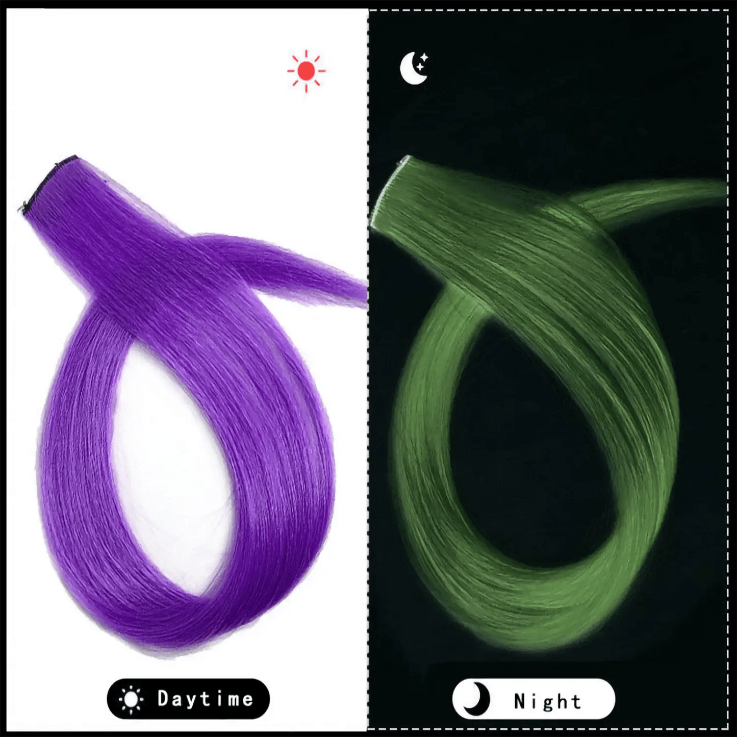  Luminescent In The Dark Clip In Hair Extensions -  ToylandEU™