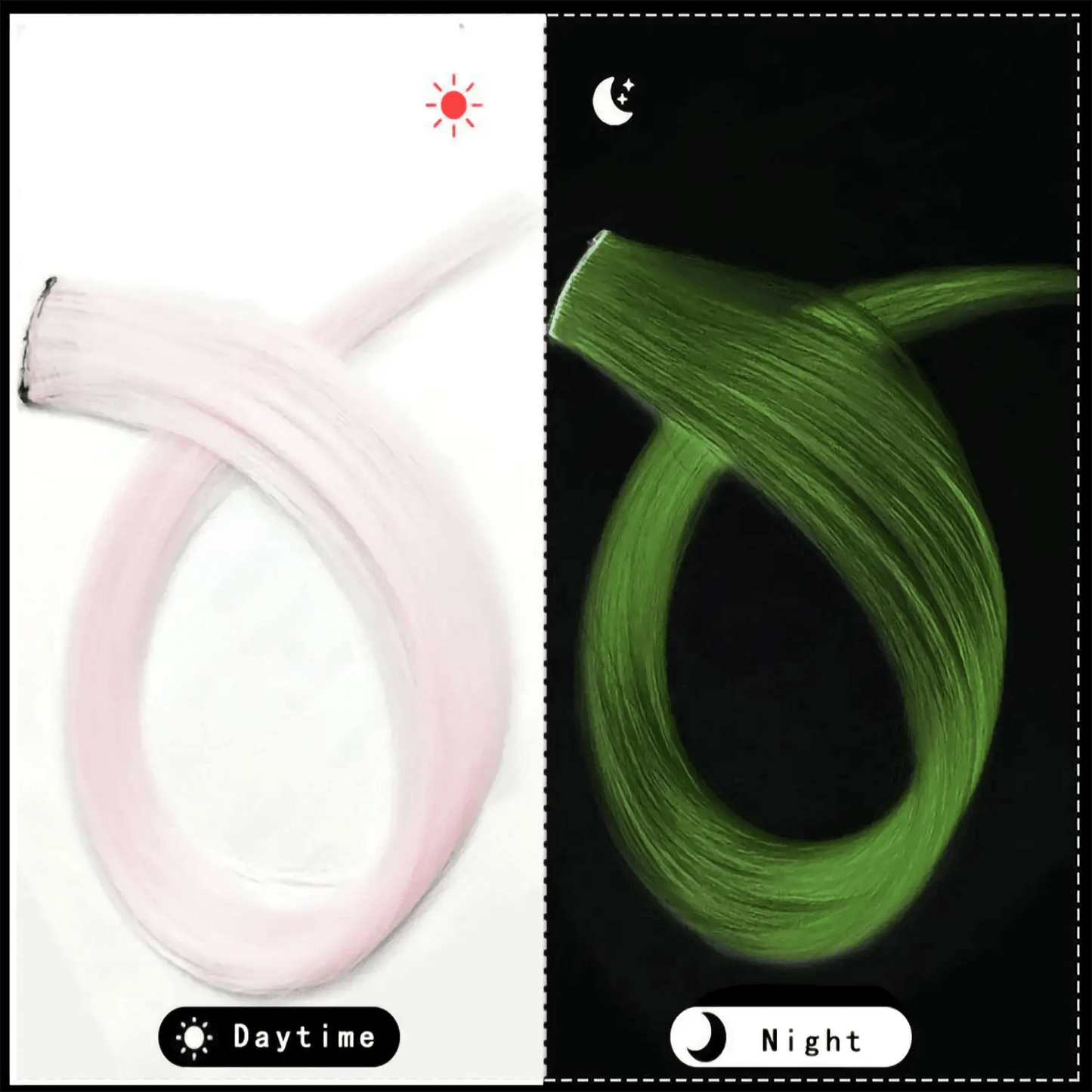  Luminescent In The Dark Clip In Hair Extensions -  ToylandEU™