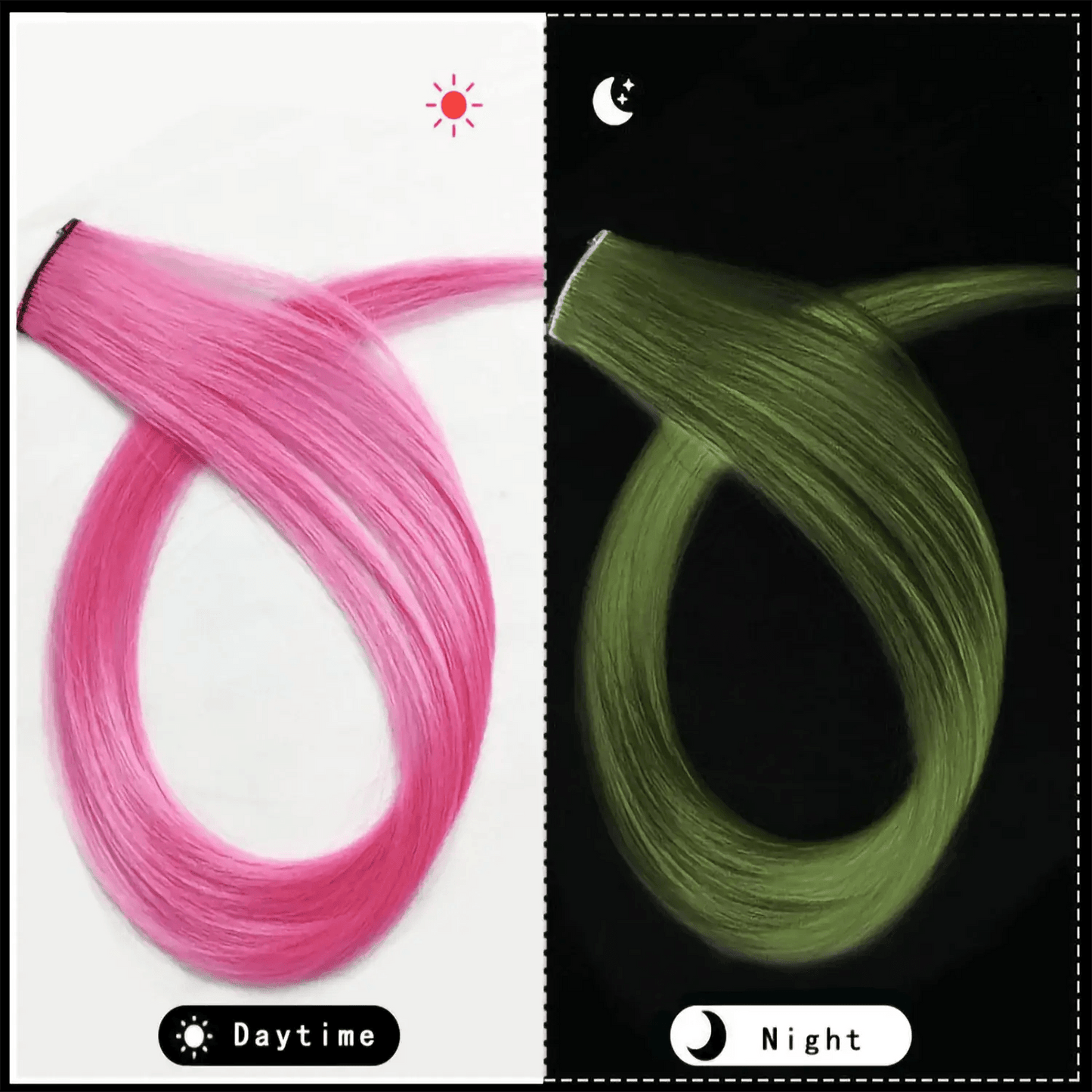  Luminescent In The Dark Clip In Hair Extensions -  ToylandEU™