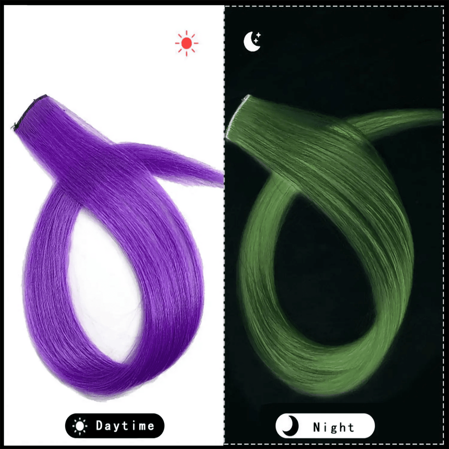  Luminescent In The Dark Clip In Hair Extensions -  ToylandEU™