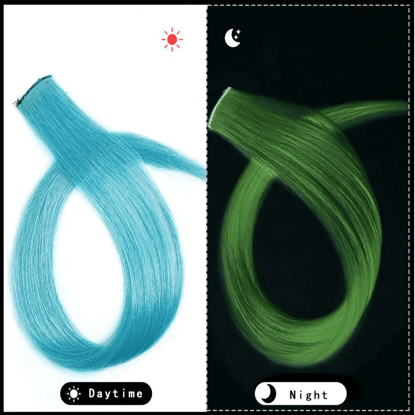  Luminescent In The Dark Clip In Hair Extensions -  ToylandEU™
